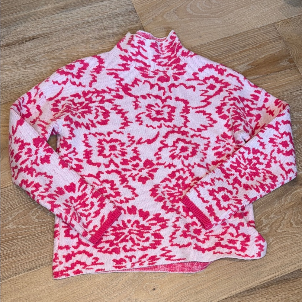 THML Pink Floral Mockneck Sweater